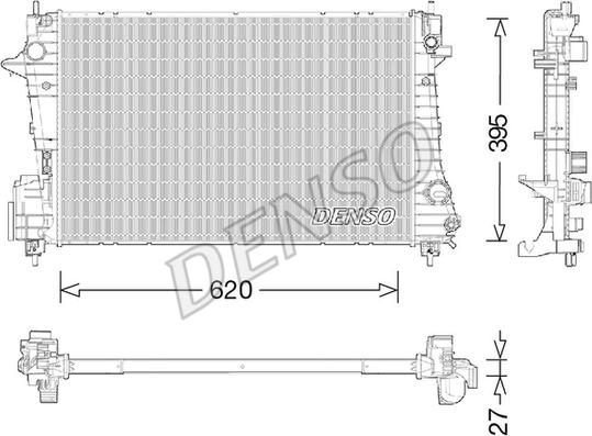 Denso DRM15009 - Радіатор, охолодження двигуна autocars.com.ua