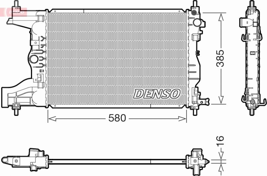 Denso DRM15017 - Радиатор, охлаждение двигателя avtokuzovplus.com.ua