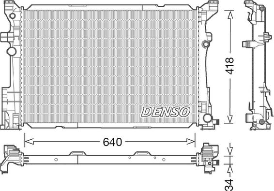 Denso DRM17054 - Радиатор, охлаждение двигателя avtokuzovplus.com.ua