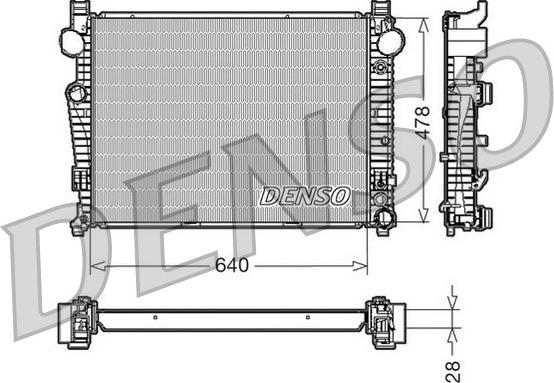 Denso DRM17092 - Радіатор, охолодження двигуна autocars.com.ua