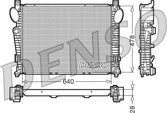 Denso DRM17093 - Радіатор, охолодження двигуна autocars.com.ua