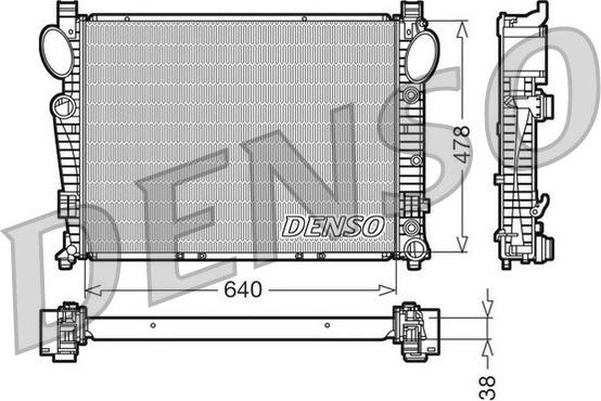 Denso DRM17095 - Радиатор, охлаждение двигателя avtokuzovplus.com.ua