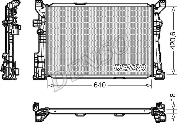 Denso DRM17096 - Радиатор, охлаждение двигателя autodnr.net