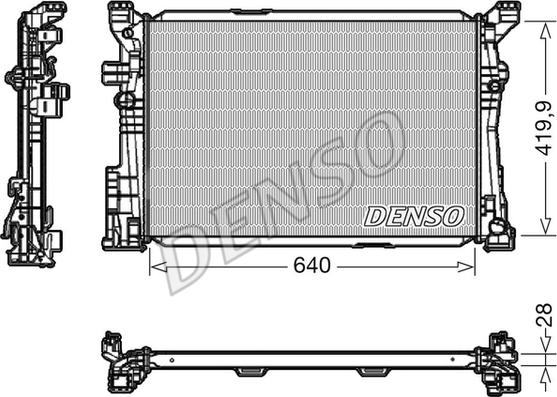 Denso DRM17097 - Радіатор, охолодження двигуна autocars.com.ua