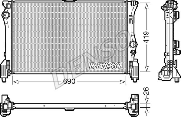 Denso DRM17112 - Радиатор, охлаждение двигателя avtokuzovplus.com.ua