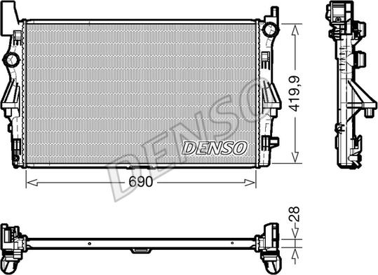 Denso DRM17113 - Радиатор, охлаждение двигателя avtokuzovplus.com.ua