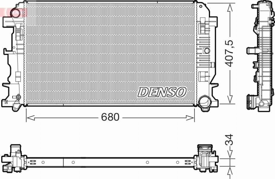 Denso DRM17117 - Радиатор, охлаждение двигателя avtokuzovplus.com.ua