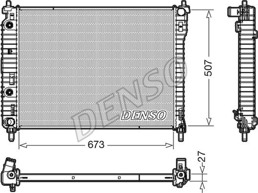 Denso DRM20008 - Радиатор, охлаждение двигателя avtokuzovplus.com.ua