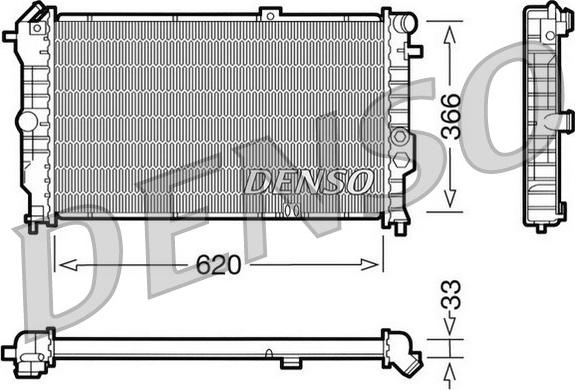Denso DRM20021 - Радіатор, охолодження двигуна autocars.com.ua