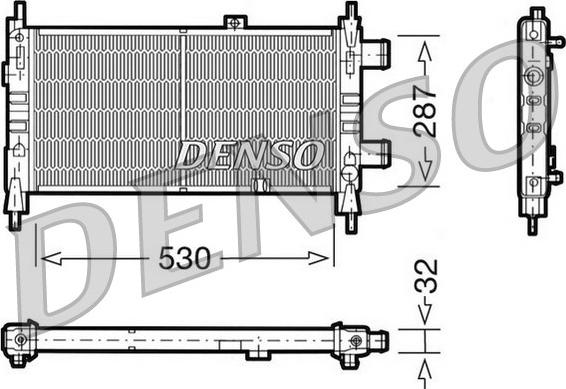Denso DRM20065 - Радіатор, охолодження двигуна autocars.com.ua