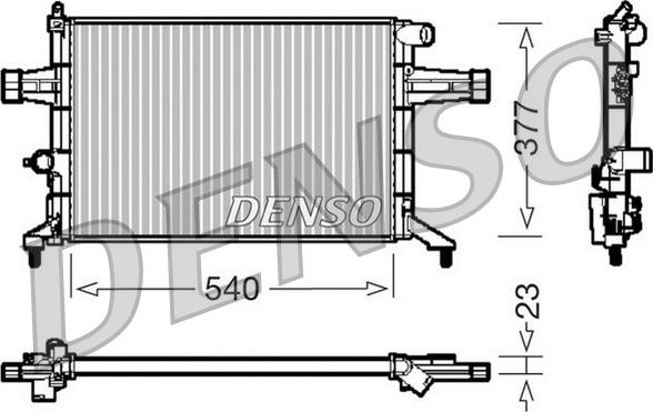 Denso DRM20082 - Радиатор, охлаждение двигателя avtokuzovplus.com.ua