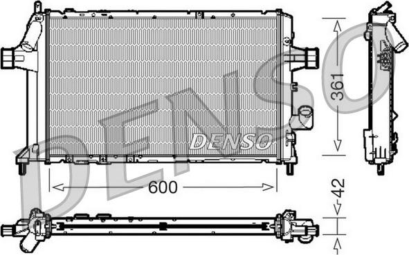 Denso DRM20085 - Радиатор, охлаждение двигателя avtokuzovplus.com.ua