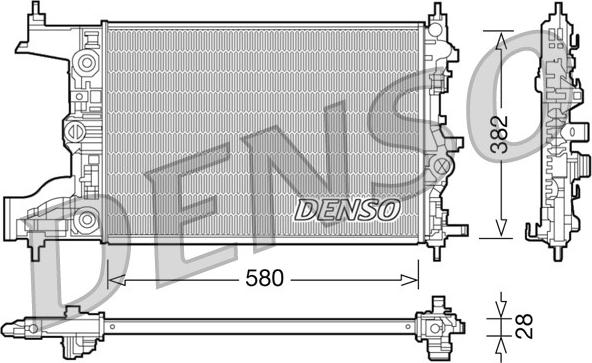 Denso DRM20097 - Радиатор, охлаждение двигателя avtokuzovplus.com.ua