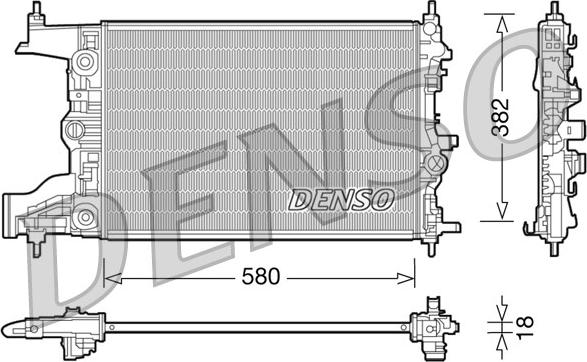 Denso DRM20099 - Радиатор, охлаждение двигателя avtokuzovplus.com.ua