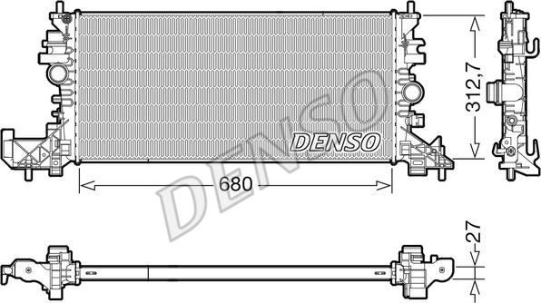 Denso DRM20118 - Радиатор, охлаждение двигателя avtokuzovplus.com.ua