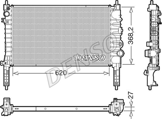 Denso DRM20122 - Радіатор, охолодження двигуна autocars.com.ua