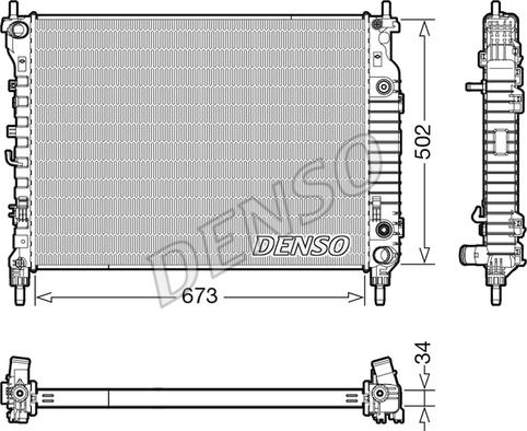 Denso DRM20124 - Радіатор, охолодження двигуна autocars.com.ua