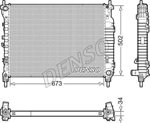 Denso DRM20125 - Радиатор, охлаждение двигателя avtokuzovplus.com.ua