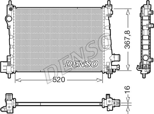 Denso DRM20127 - Радиатор, охлаждение двигателя avtokuzovplus.com.ua