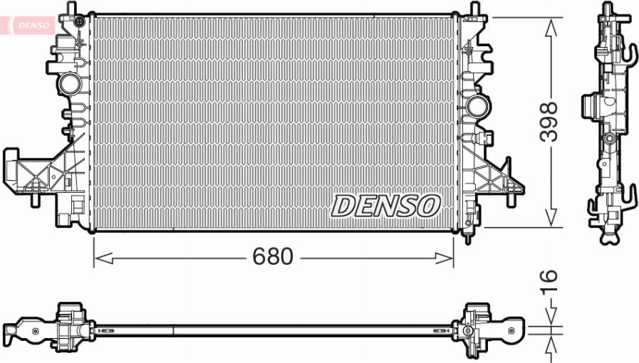 Denso DRM20128 - Радиатор, охлаждение двигателя avtokuzovplus.com.ua