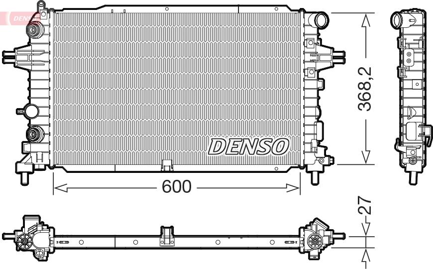 Denso DRM20129 - Радіатор, охолодження двигуна autocars.com.ua