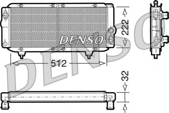 Denso DRM21001 - Радіатор, охолодження двигуна autocars.com.ua