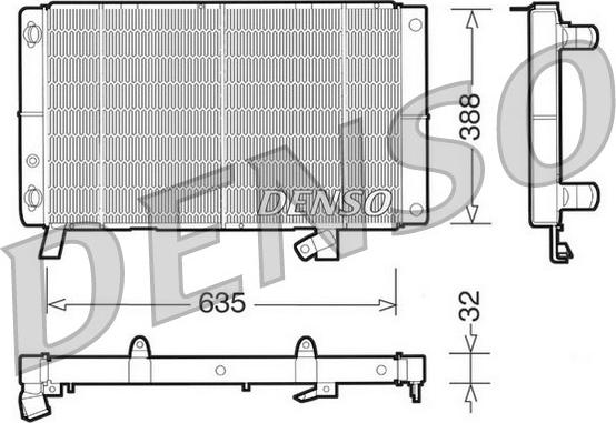 Denso DRM21074 - Радіатор, охолодження двигуна autocars.com.ua