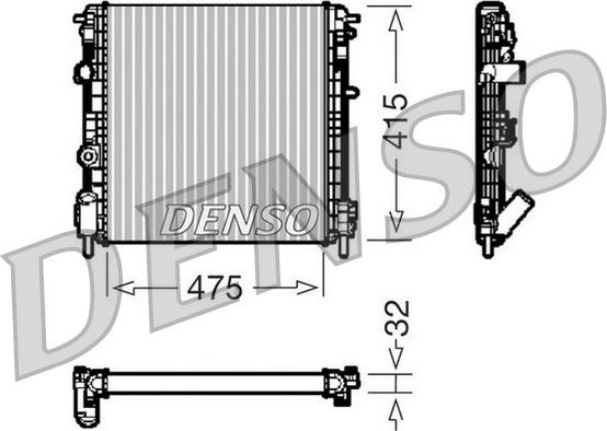 Denso DRM23014 - Радиатор, охлаждение двигателя avtokuzovplus.com.ua