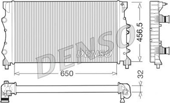 Denso DRM23025 - Радіатор, охолодження двигуна autocars.com.ua
