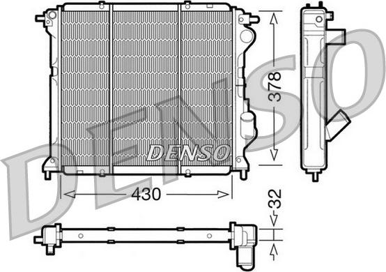 Denso DRM23027 - Радіатор, охолодження двигуна autocars.com.ua