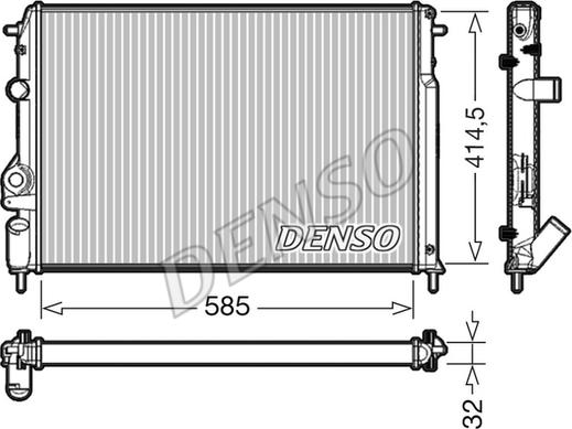 Denso DRM23034 - Радиатор, охлаждение двигателя avtokuzovplus.com.ua