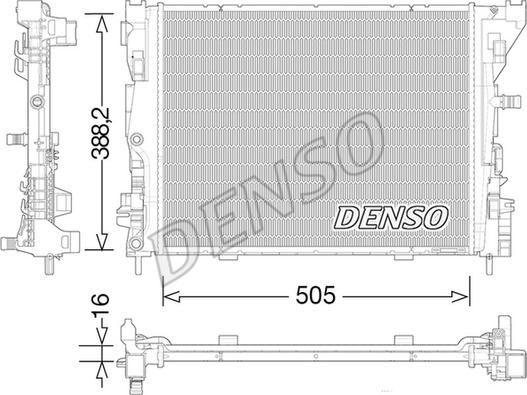 Denso DRM23035 - Радіатор, охолодження двигуна autocars.com.ua