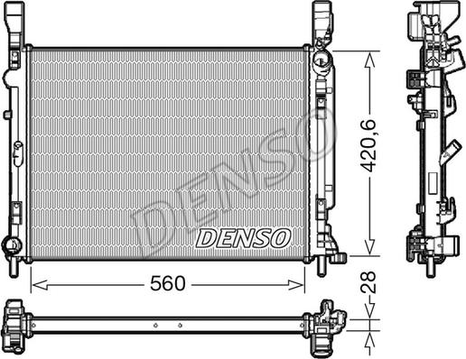 Denso DRM23036 - Радіатор, охолодження двигуна autocars.com.ua