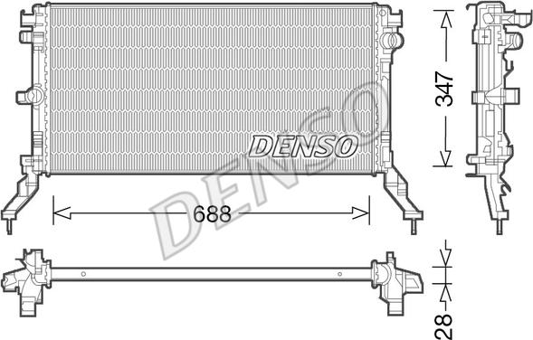 Denso DRM23039 - Радіатор, охолодження двигуна autocars.com.ua