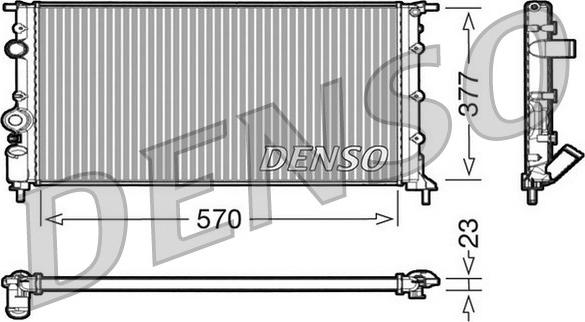 Denso DRM23054 - Радіатор, охолодження двигуна autocars.com.ua