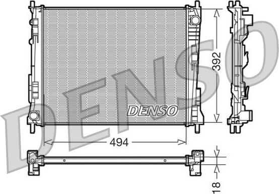 Denso DRM23078 - Радіатор, охолодження двигуна autocars.com.ua