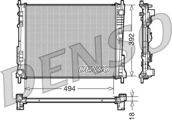 Denso DRM23079 - Радиатор, охлаждение двигателя avtokuzovplus.com.ua