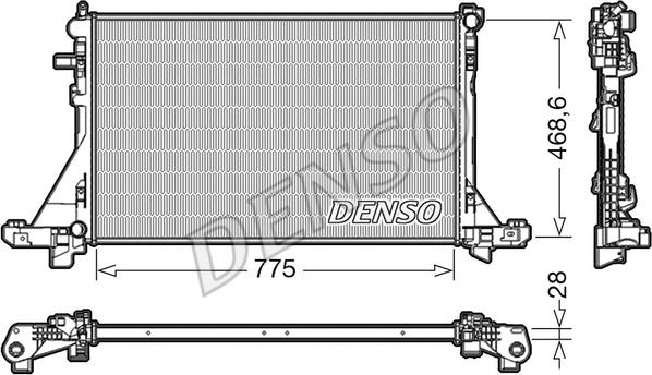Denso DRM23093 - Радиатор, охлаждение двигателя avtokuzovplus.com.ua