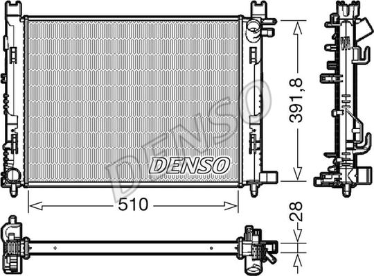 Denso DRM23109 - Радіатор, охолодження двигуна autocars.com.ua