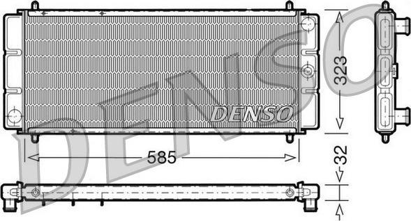 Denso DRM24011 - Радіатор, охолодження двигуна autocars.com.ua