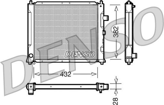 Denso DRM24013 - Радіатор, охолодження двигуна autocars.com.ua