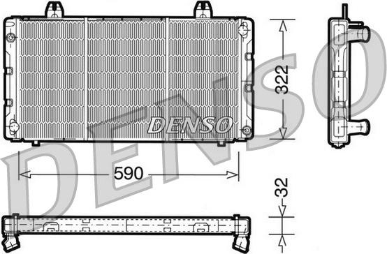 Denso DRM25002 - Радіатор, охолодження двигуна autocars.com.ua