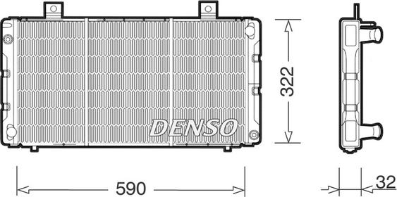 Denso DRM25003 - Радіатор, охолодження двигуна autocars.com.ua