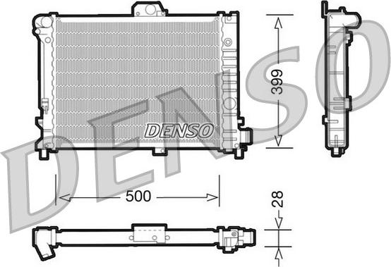Denso DRM25005 - Радіатор, охолодження двигуна autocars.com.ua