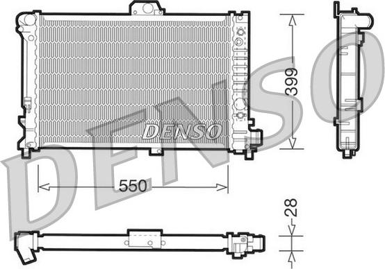 Denso DRM25007 - Радиатор, охлаждение двигателя avtokuzovplus.com.ua