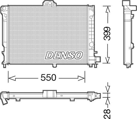 Denso DRM25010 - Радіатор, охолодження двигуна autocars.com.ua