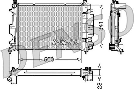Denso DRM25011 - Радиатор, охлаждение двигателя avtokuzovplus.com.ua