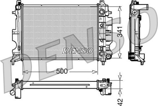 Denso DRM25012 - Радиатор, охлаждение двигателя avtokuzovplus.com.ua