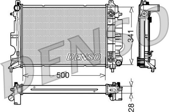 Denso DRM25013 - Радиатор, охлаждение двигателя autodnr.net