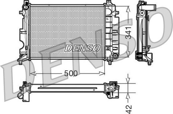 Denso DRM25014 - Радиатор, охлаждение двигателя avtokuzovplus.com.ua